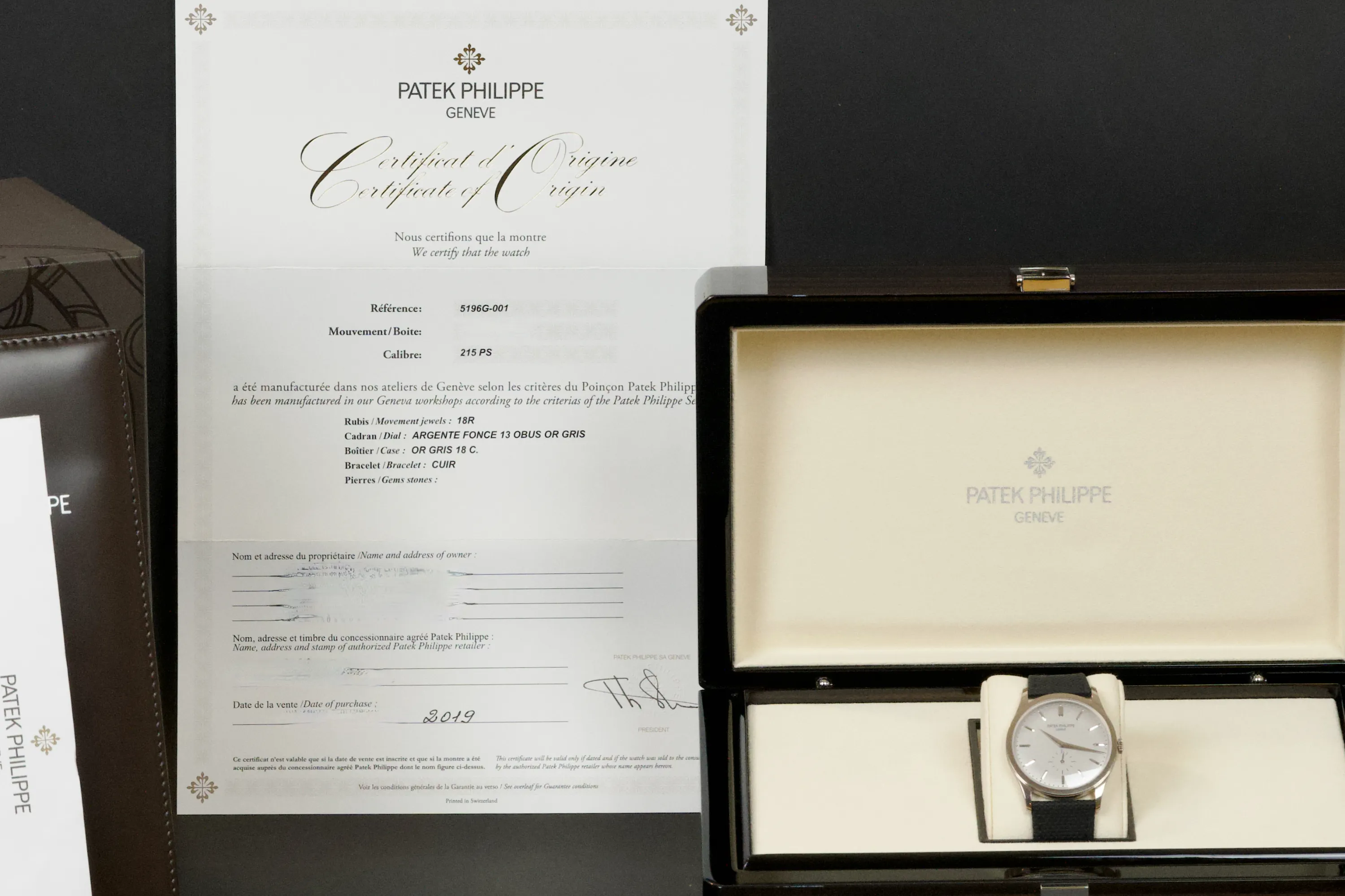 Patek Philippe Calatrava 5196G-001 37mm White gold Silver 13