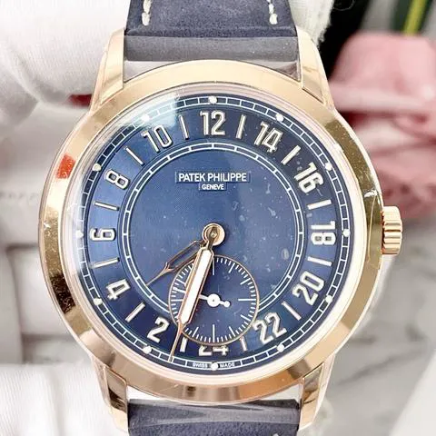 Patek Philippe Travel Time 5224R-001 42mm Rose gold Blue