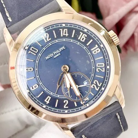 Patek Philippe Travel Time 5224R-001 42mm Rose gold Blue 1