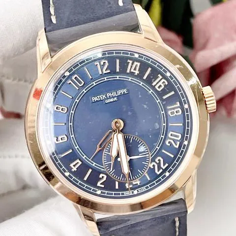 Patek Philippe Travel Time 5224R-001 42mm Rose gold Blue 2