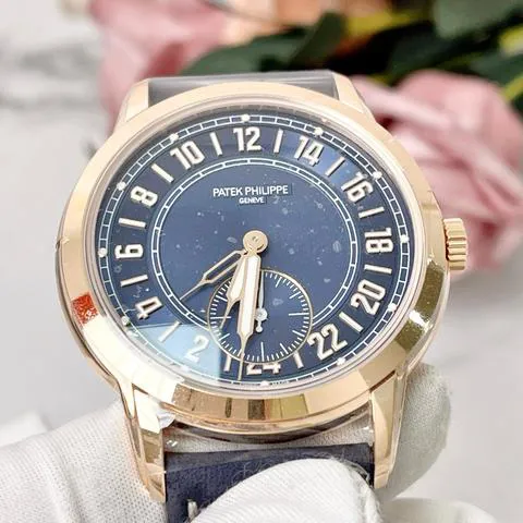 Patek Philippe Travel Time 5224R-001 42mm Rose gold Blue 3