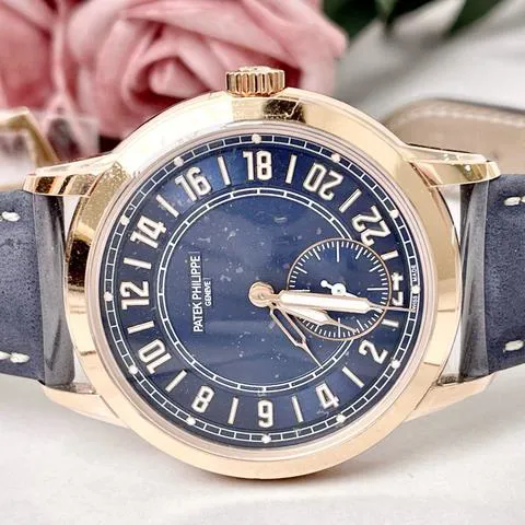 Patek Philippe Travel Time 5224R-001 42mm Rose gold Blue 4