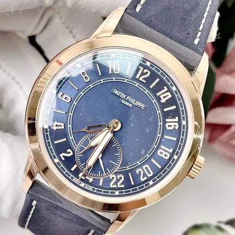 Patek Philippe Travel Time 5224R-001 42mm Rose gold Blue 5