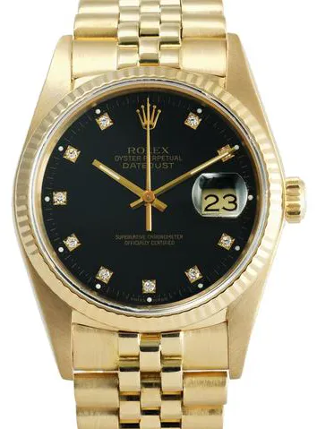 Rolex Datejust 36 16018 36mm Yellow gold Black