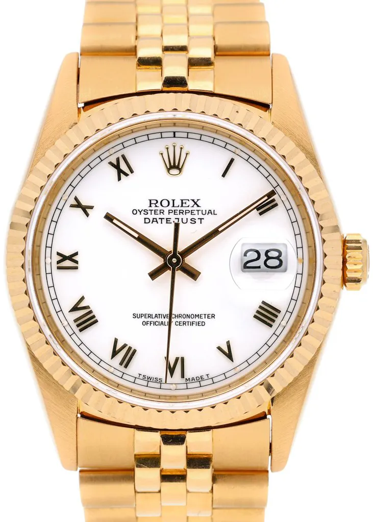 Rolex Datejust 36 16238 36mm Yellow gold White