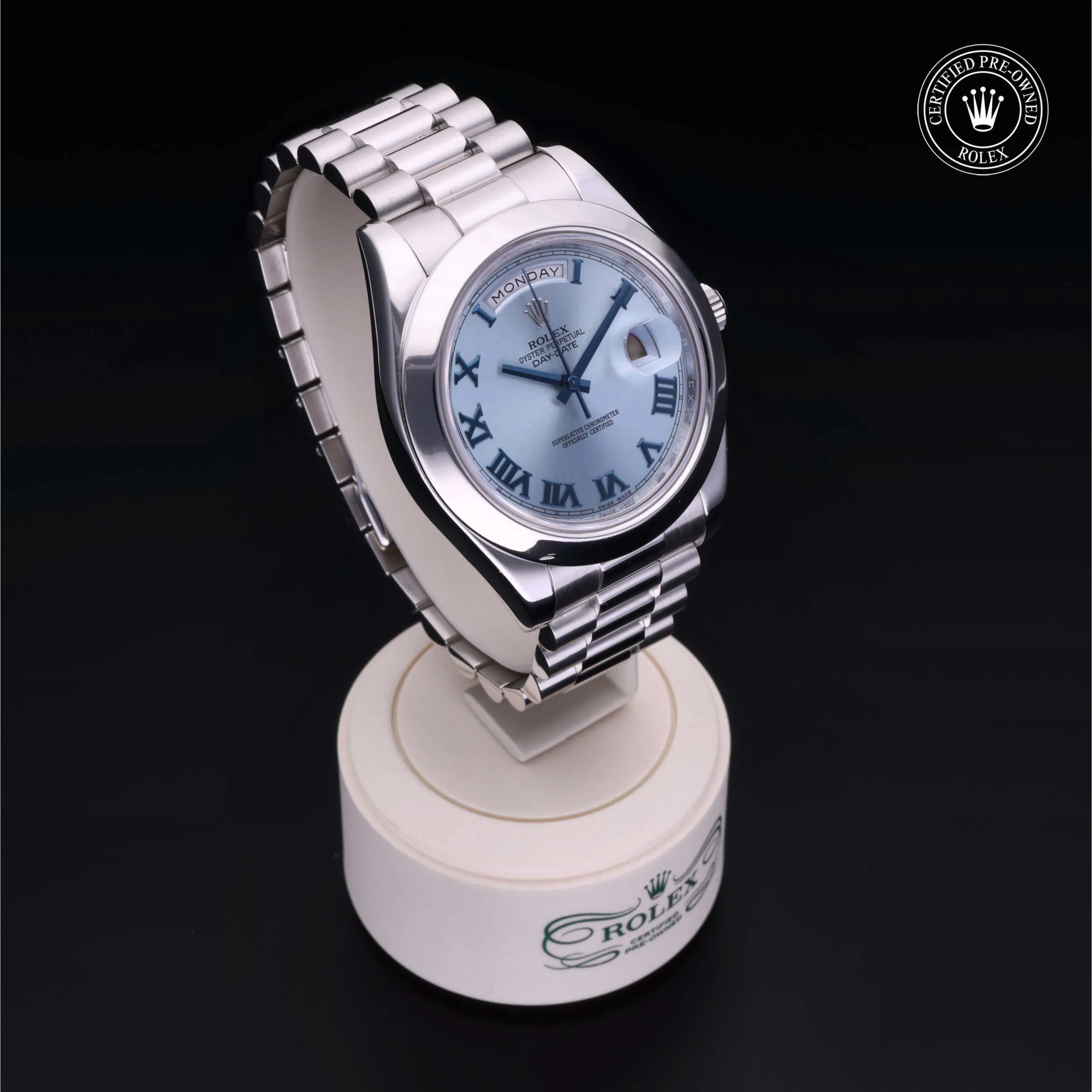 Rolex Day-Date II 218206 41mm Platinum Blue 3