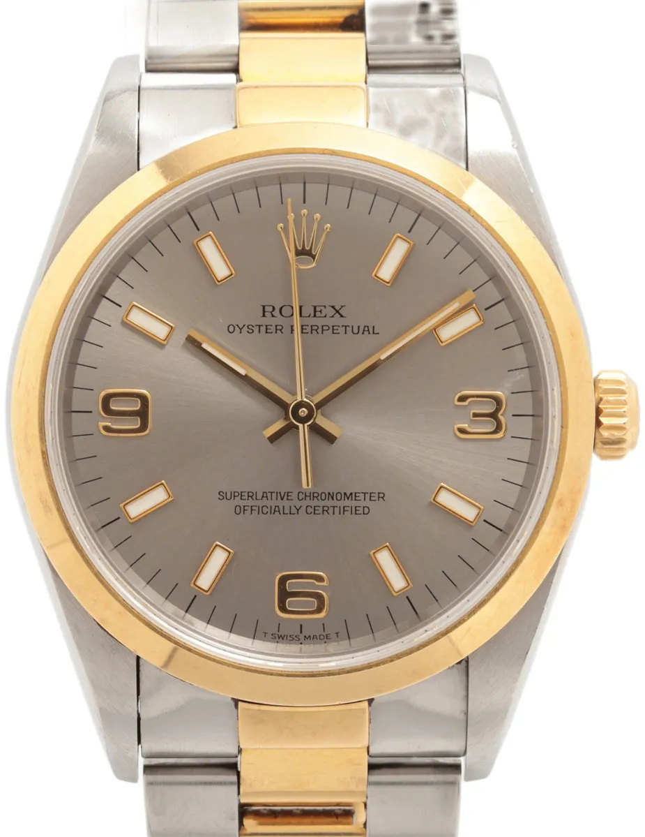 Rolex Oyster Perpetual 34 14203 36mm Yellow gold and Stainless steel and 18k yellow gold Gray