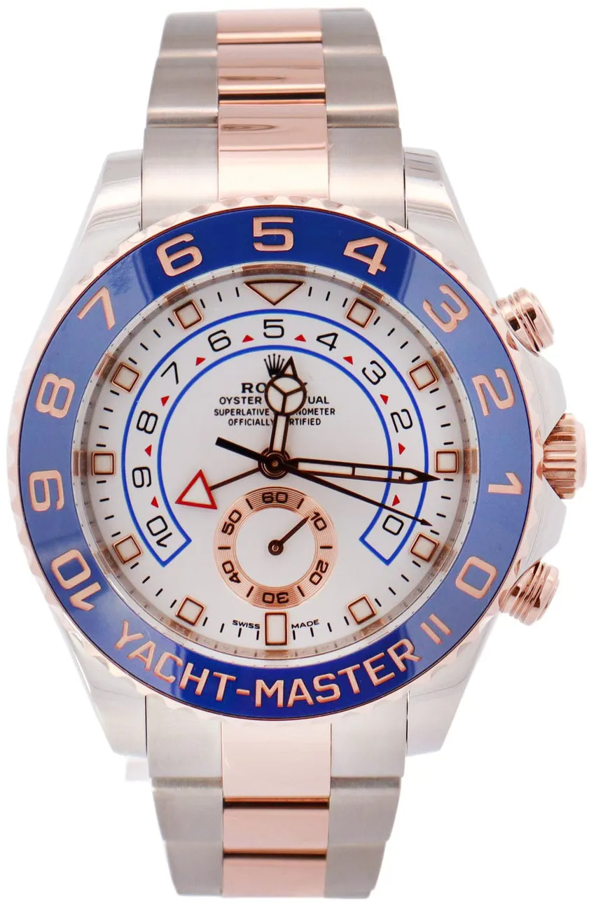 Rolex Yacht-Master II 116681 44mm Rose gold and Stainless steel and 18k rose gold White