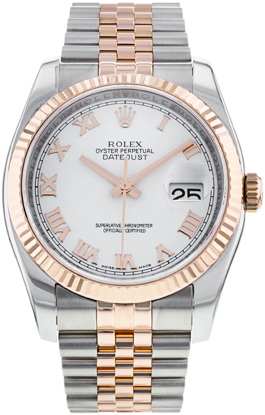 Rolex Datejust 36 116231 36mm Rose gold and Stainless steel White