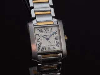 Cartier Tank Française 2302 Stainless steel White