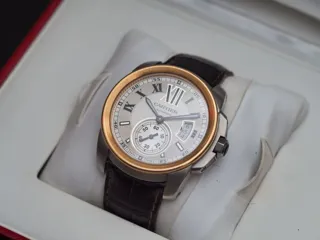 Cartier Calibre de Cartier 3299 Rose gold and Stainless steel Silver