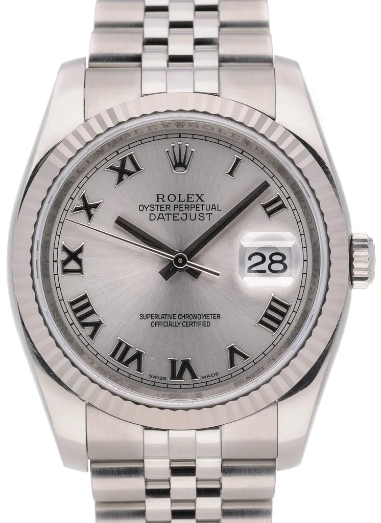 Rolex Datejust 36 116234 36mm White gold and Stainless steel Black