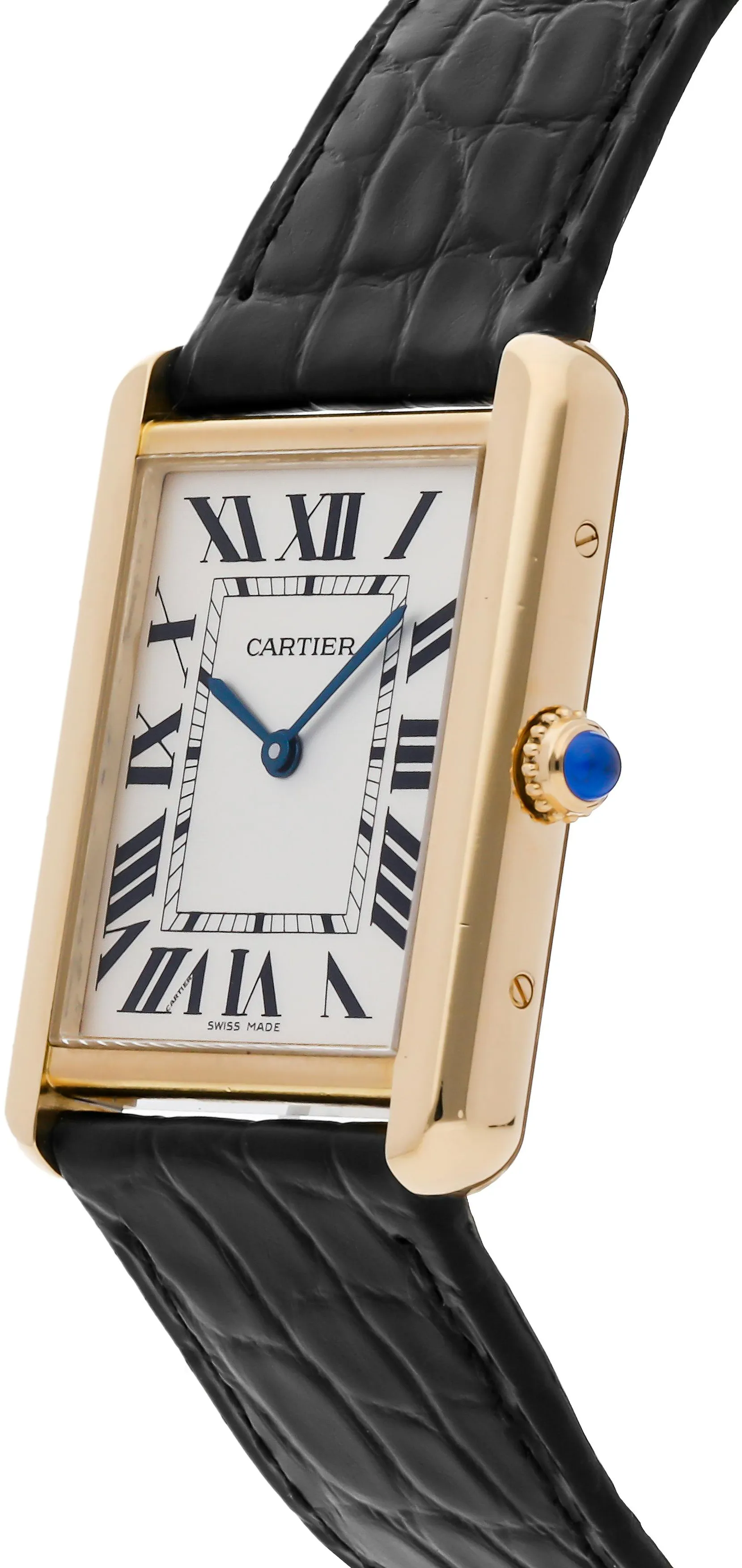 Cartier Tank W1018855. 27mm Yellow gold Silver 1