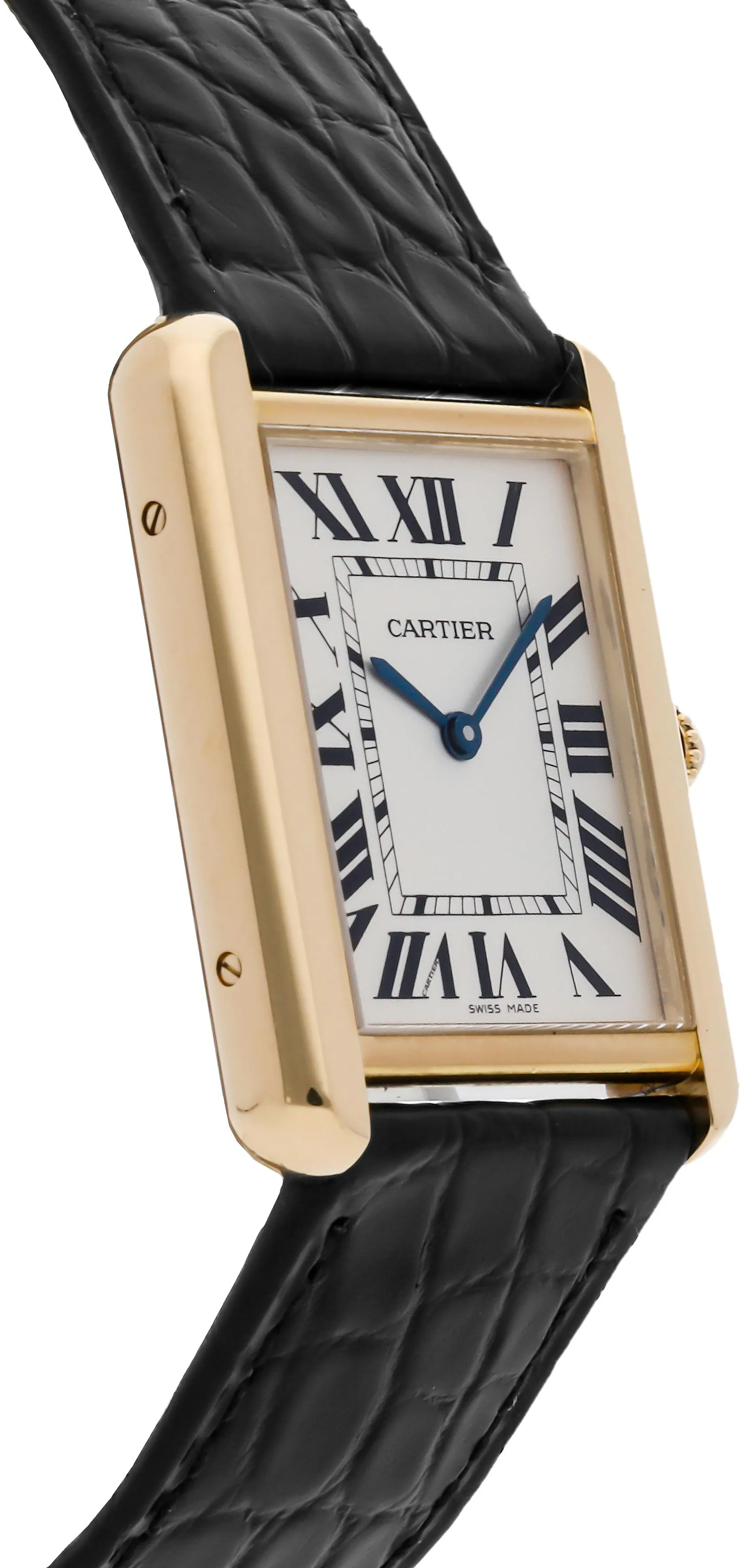 Cartier Tank W1018855. 27mm Yellow gold Silver 2