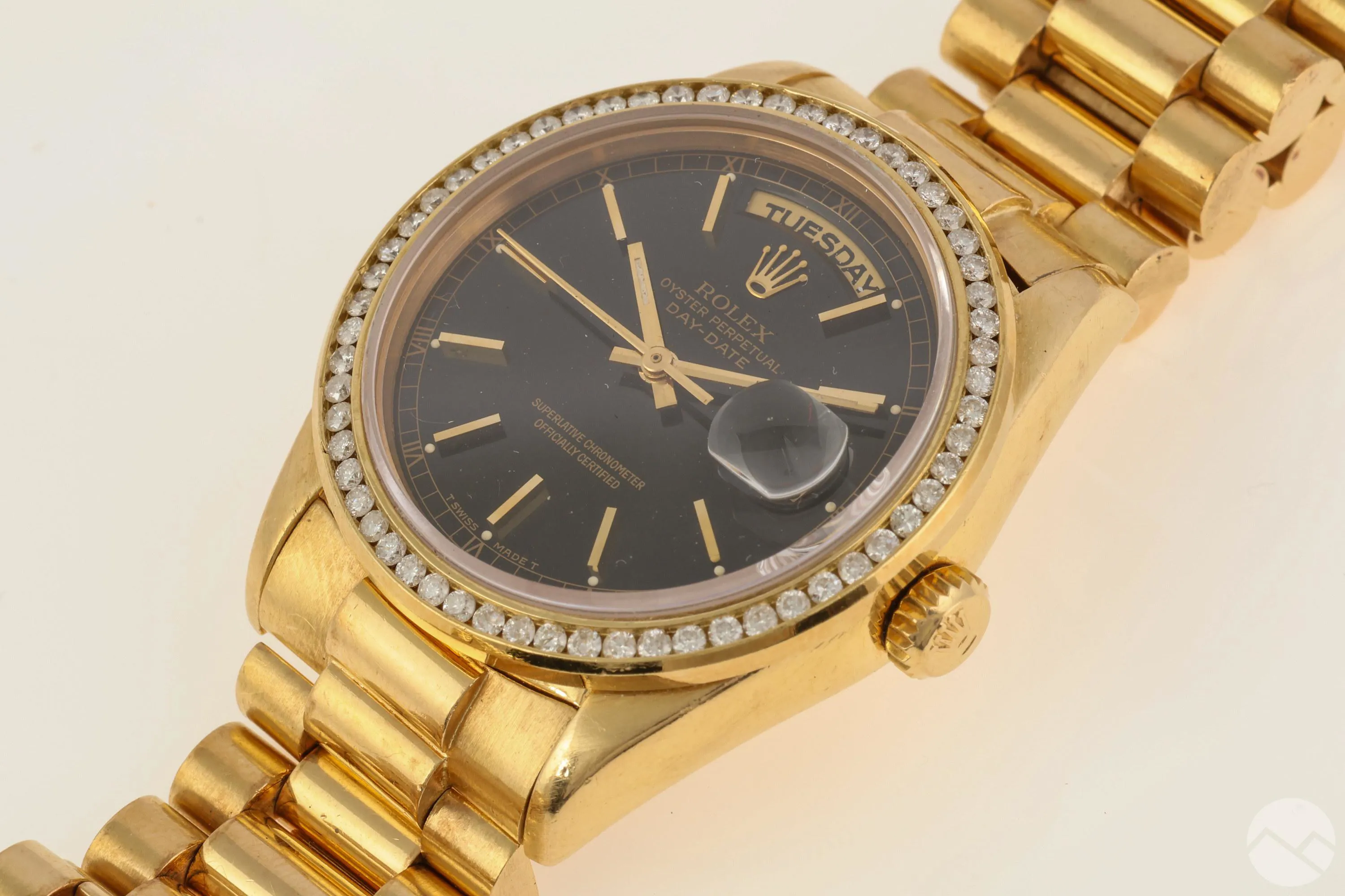 Rolex Day-Date 36 18038 Yellow gold and Diamond Black 4