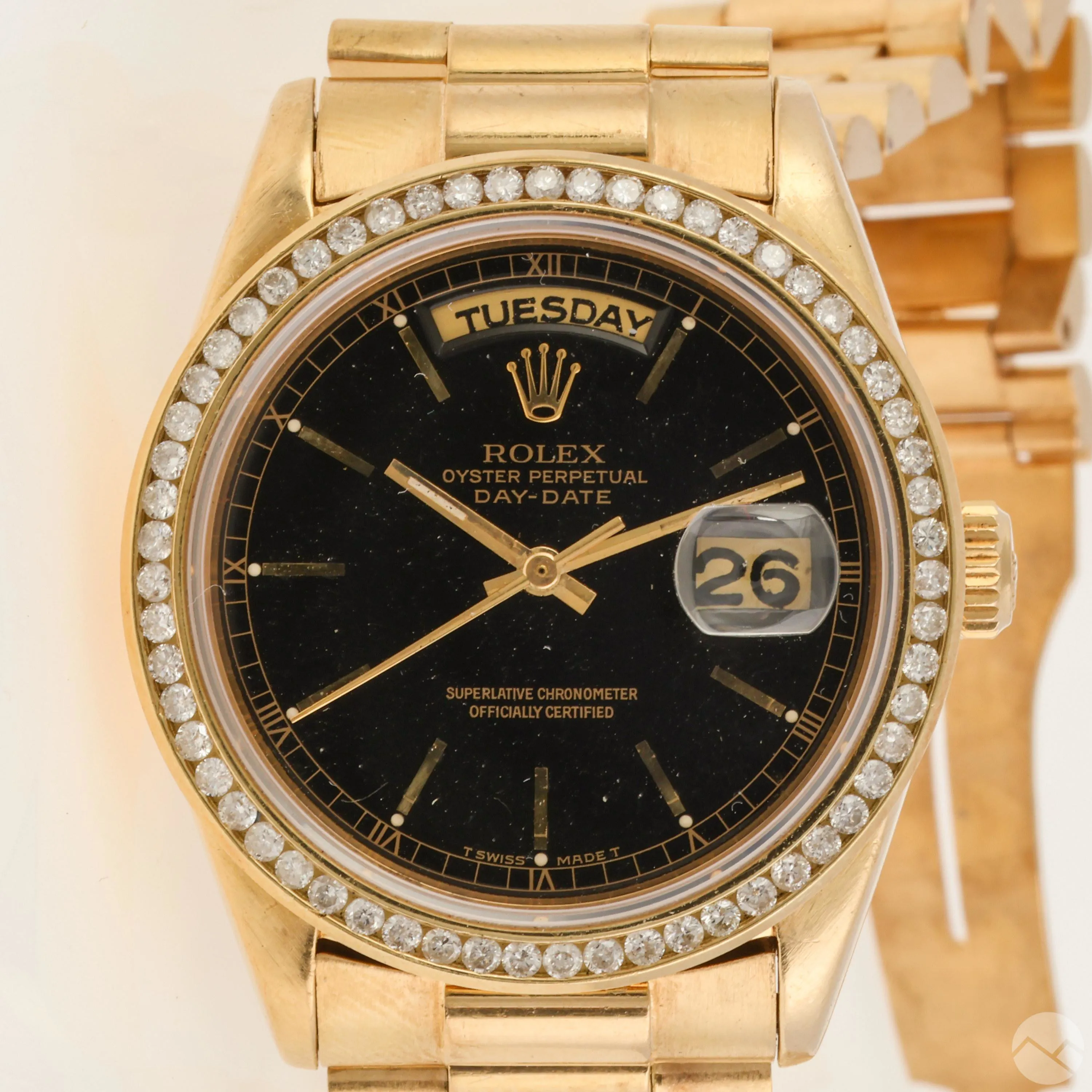 Rolex Day-Date 36 18038 Yellow gold and Diamond Black 5