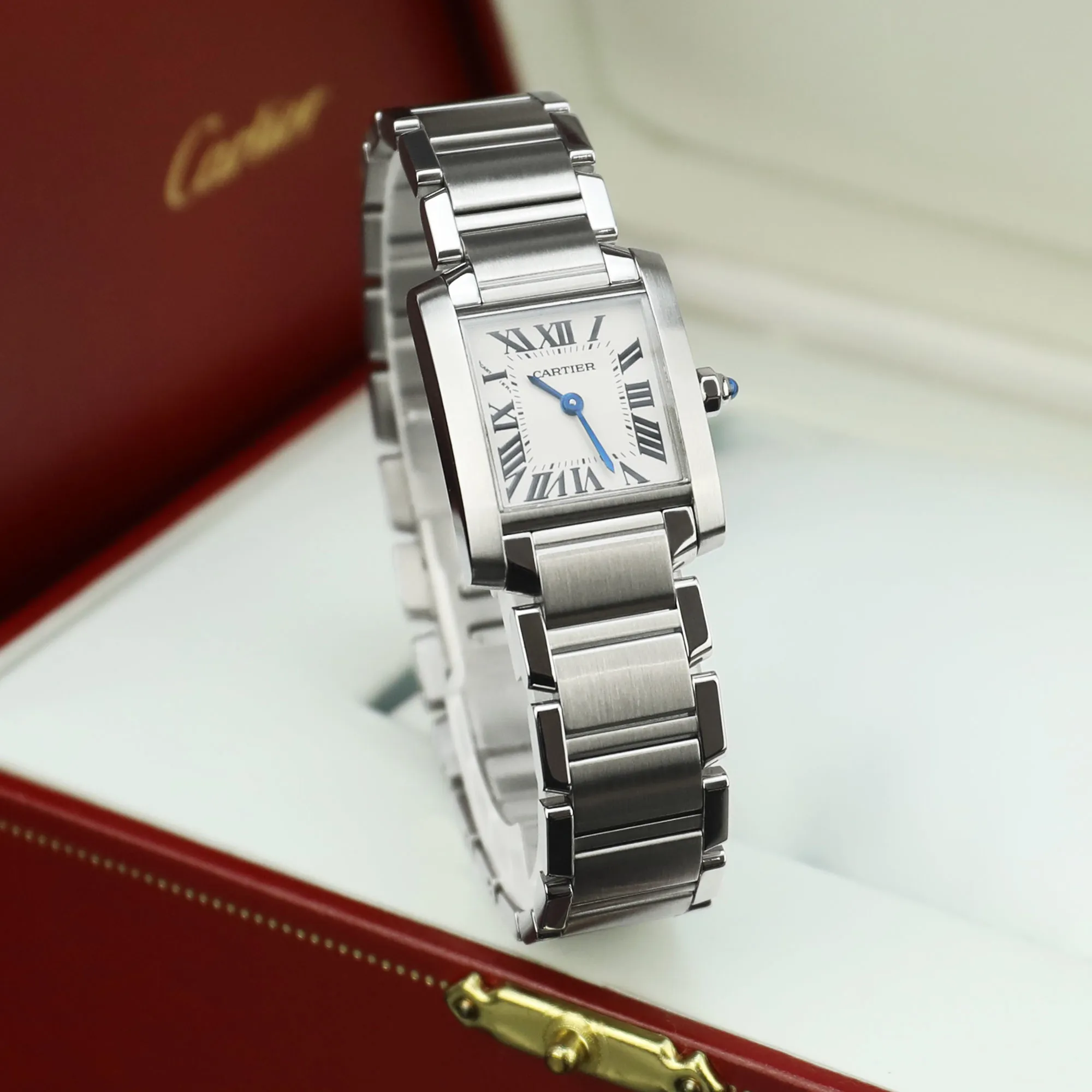 Cartier Tank Française W51008Q3 20mm Stainless steel Silver Roman Numeral 1