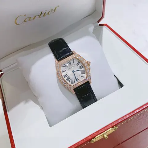 Cartier Tortue WA507031 34mm Rose gold Silver