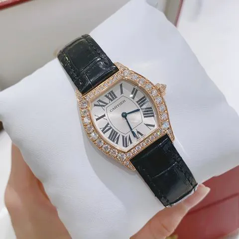 Cartier Tortue WA507031 34mm Rose gold Silver 3