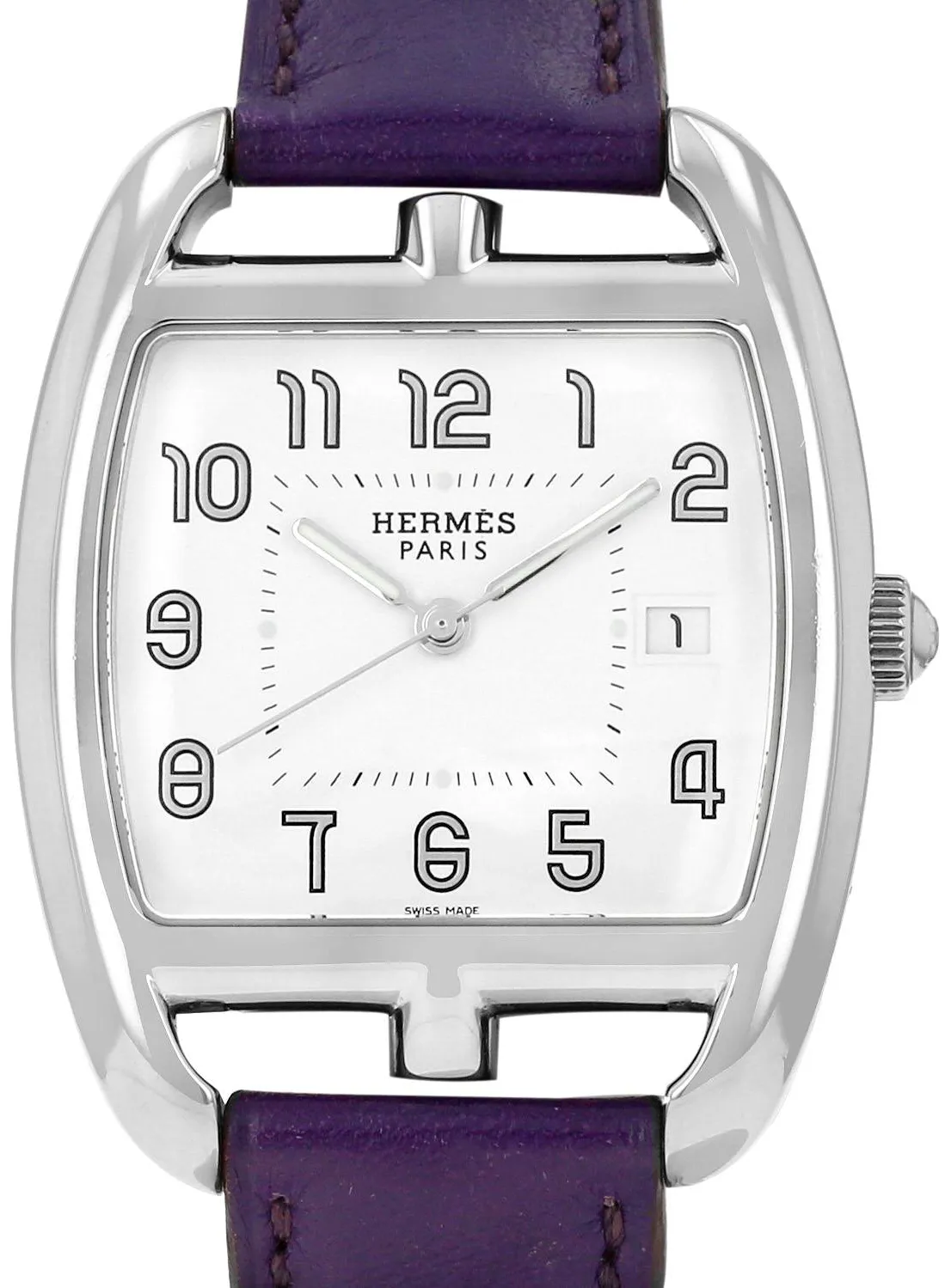 Hermès Cape Cod Tonneau CT1.710 33mm Stainless steel White