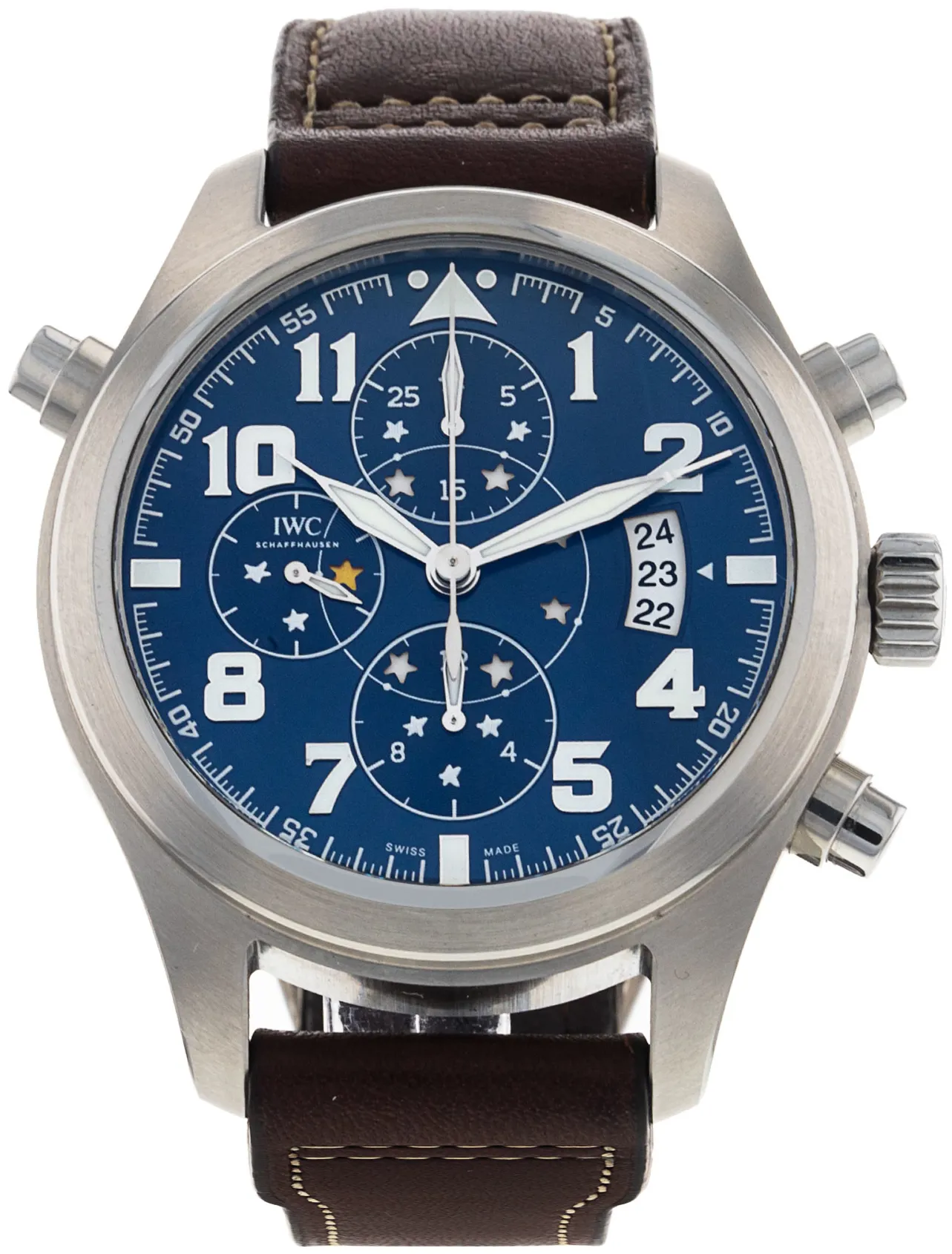 IWC Pilot Double Chronograph IW371807 44mm Stainless steel Blue