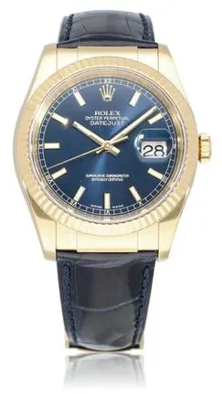 Rolex Datejust 116138 36mm Yellow gold Blue