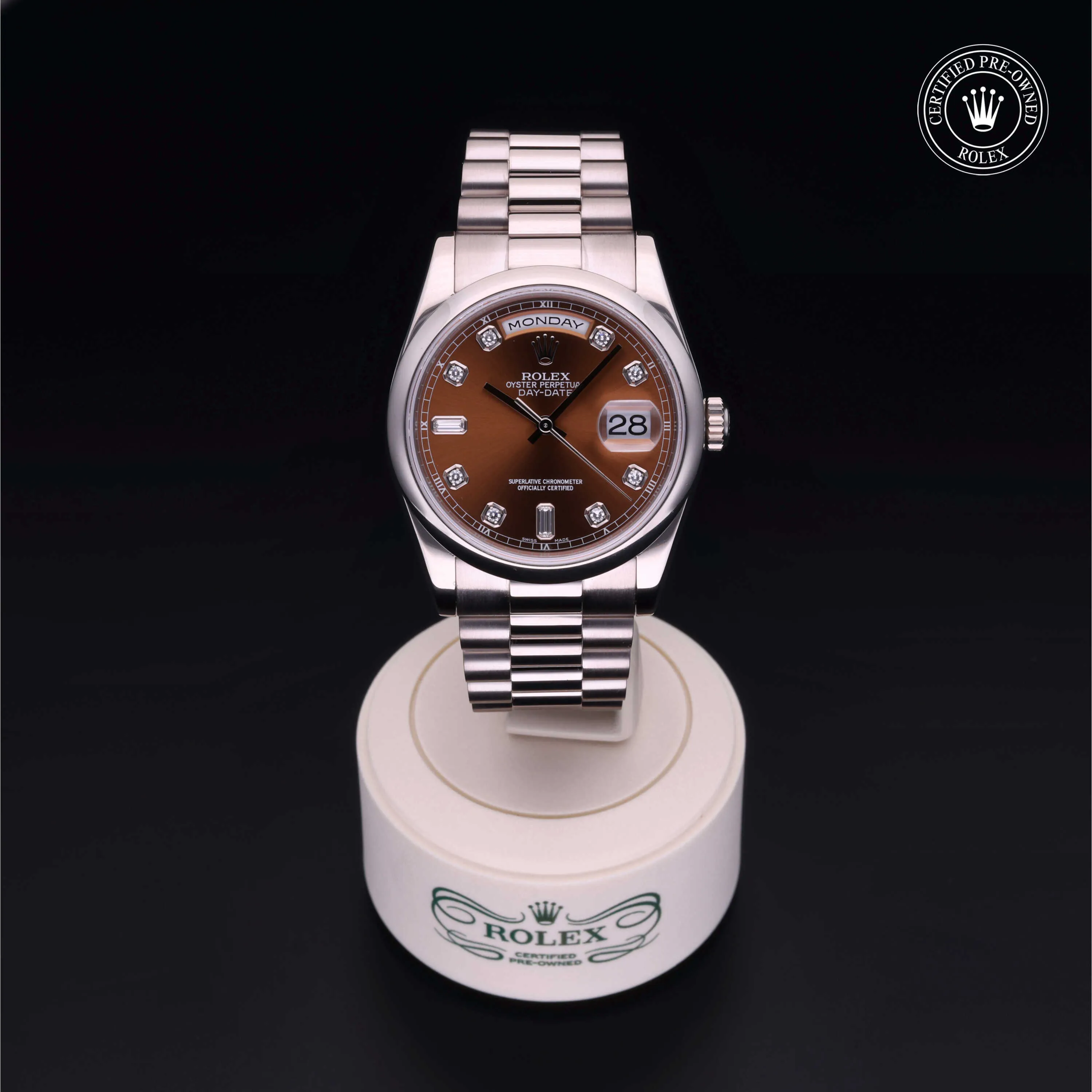 Rolex Day-Date 36 118209 36mm White gold Brown 1