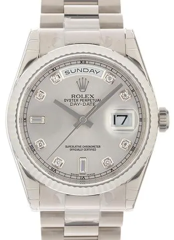 Rolex Day-Date 36 118239A 36mm White gold Silver