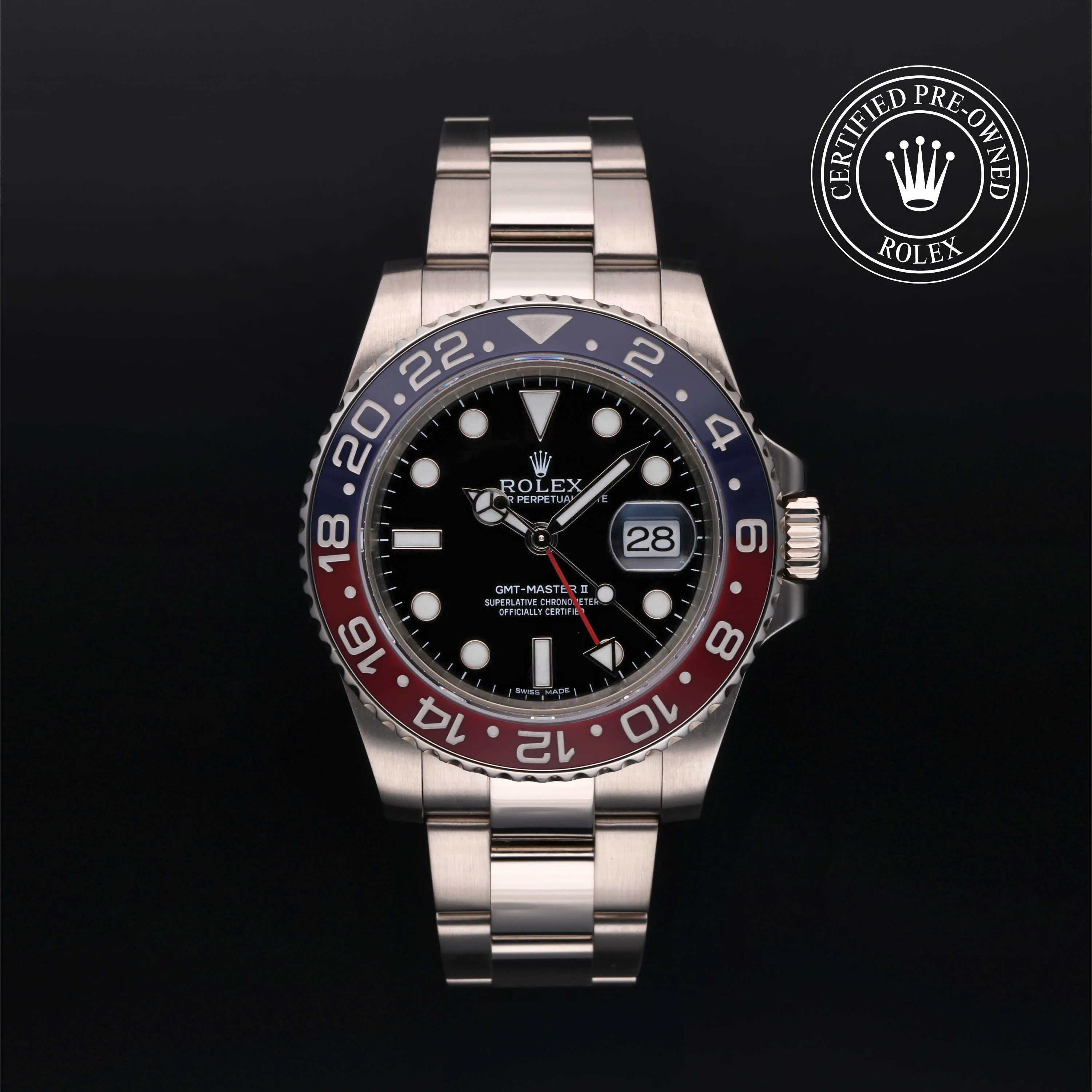 Rolex GMT-Master II 116719BLRO 40mm White gold and 18k white gold Black