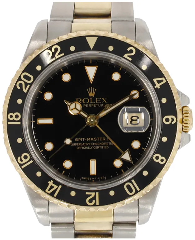 Rolex GMT-Master II 16713 40mm Yellow gold and Stainless steel Black