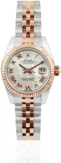 Rolex Lady-Datejust 179171 Rose gold and Stainless steel Mother of Pearl White Roman Numeral