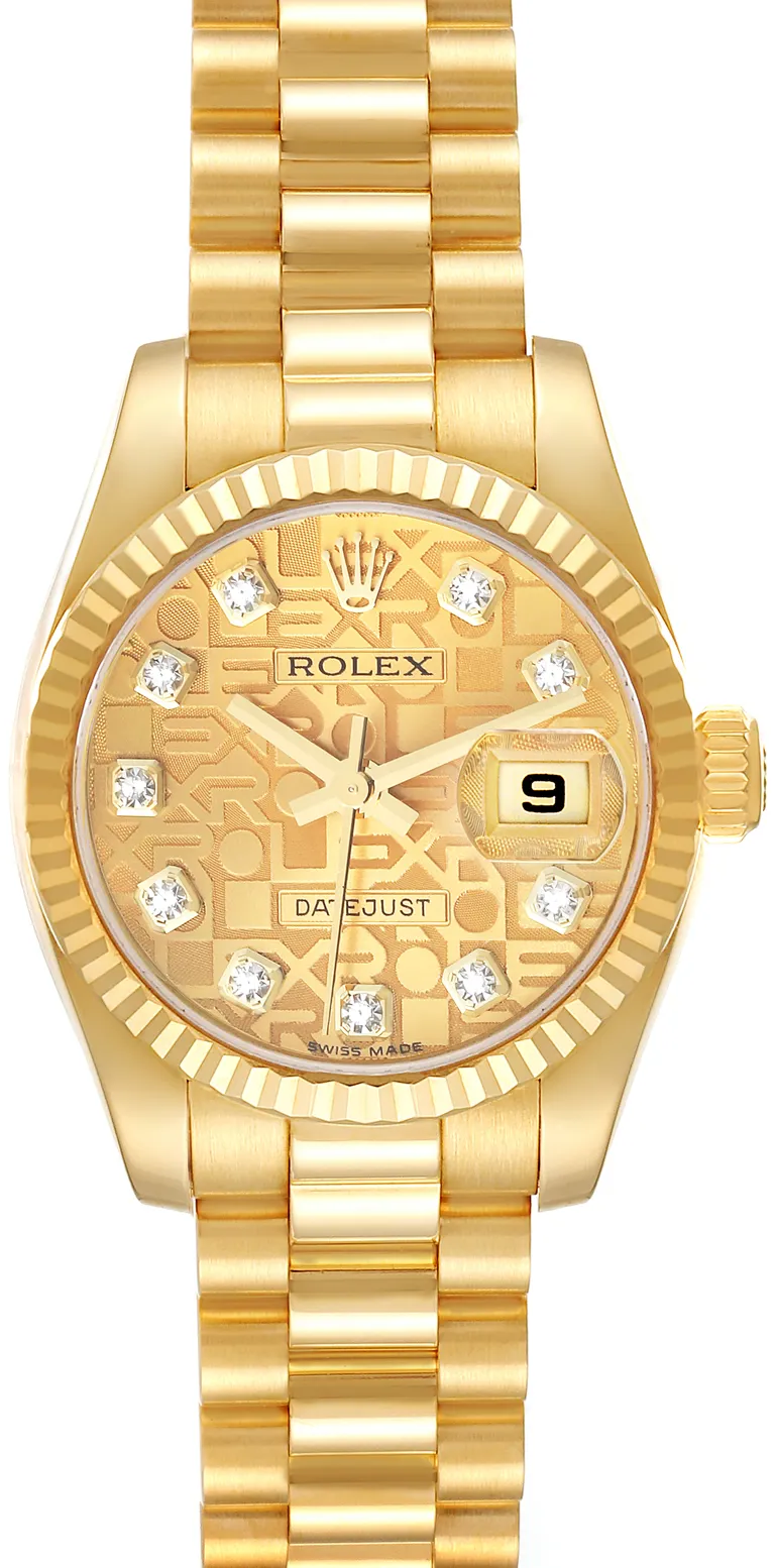 Rolex Lady-Datejust 179178 26mm Yellow gold Champagne jubilee anniversary 1