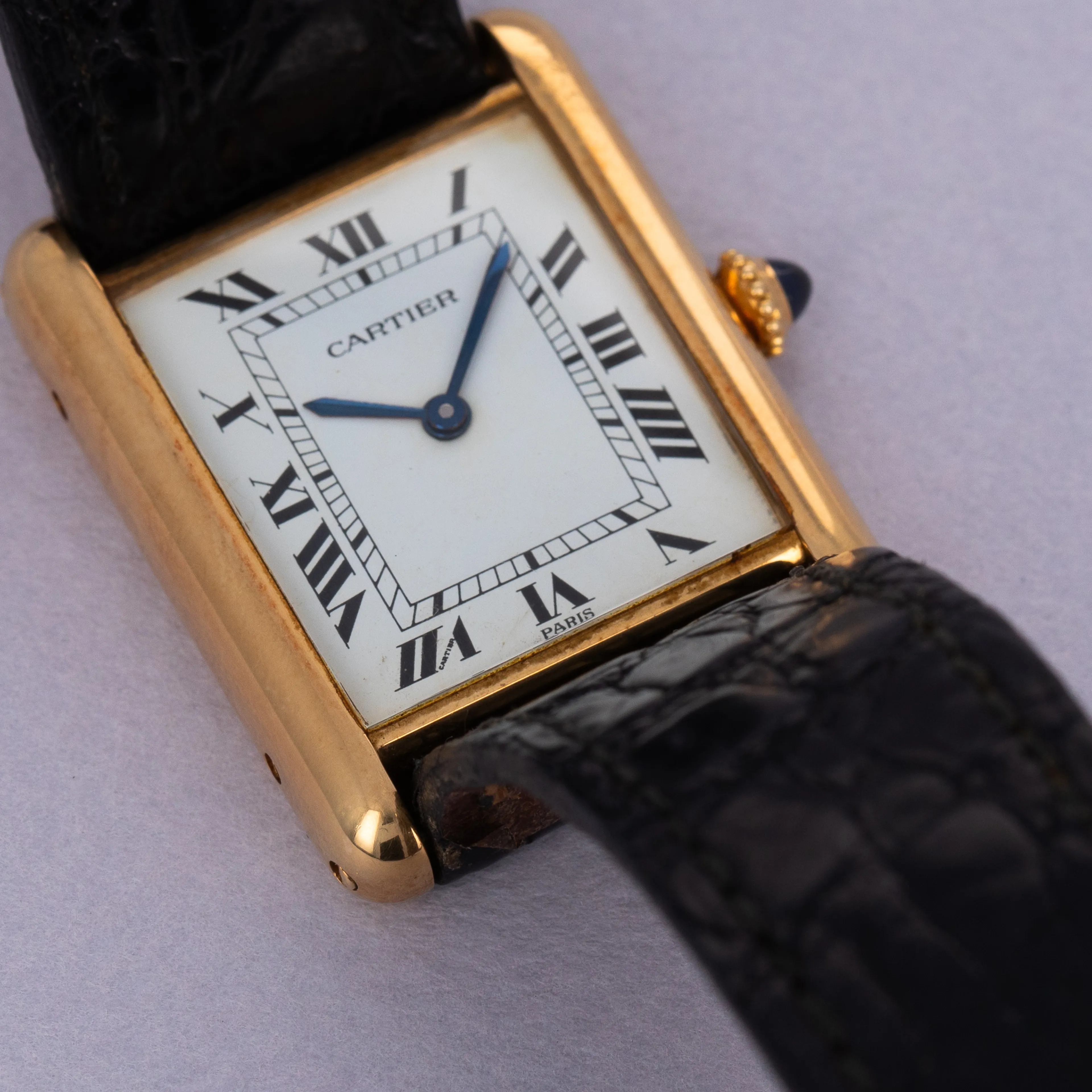 Cartier Tank 78086 30mm 18k yellow gold Silver 1