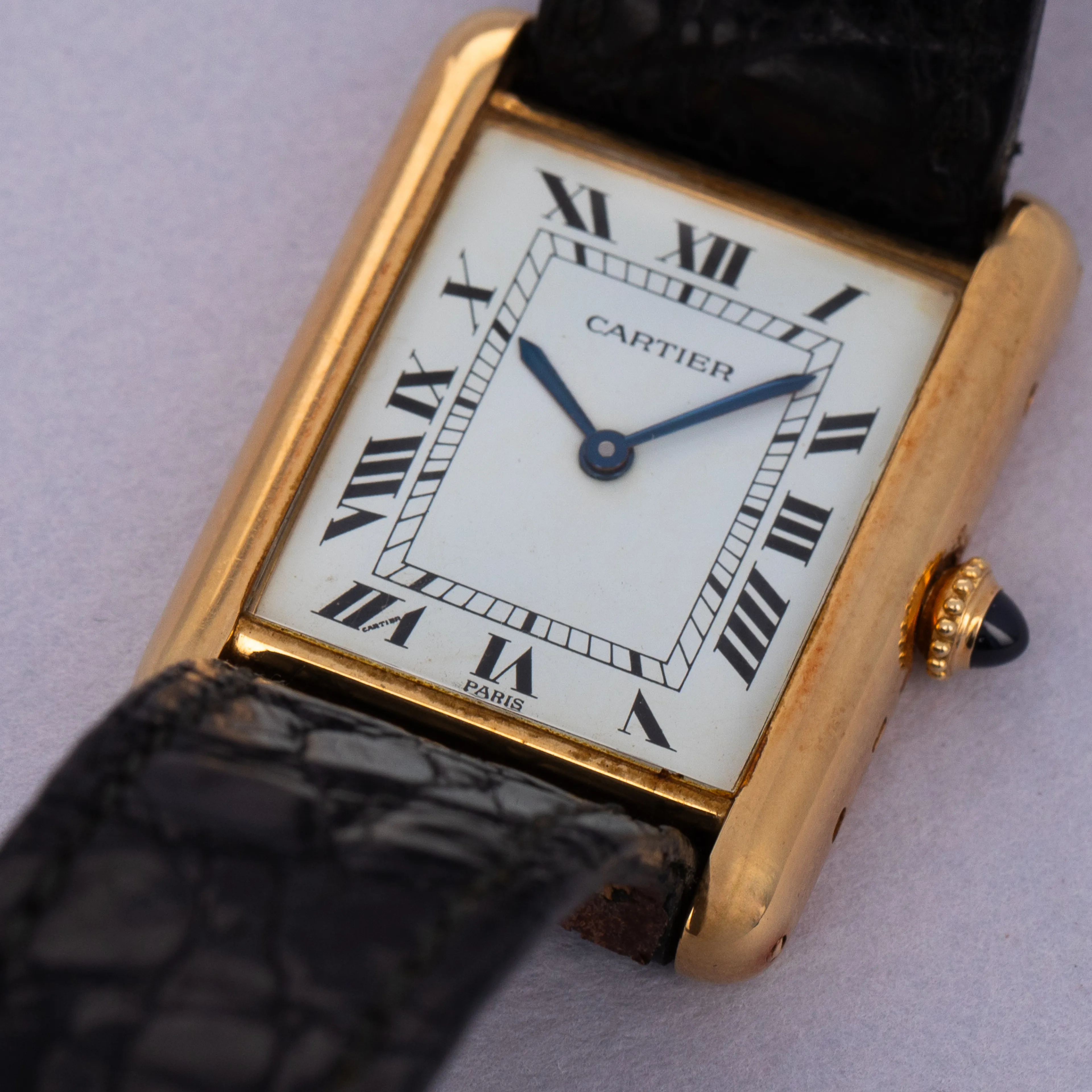 Cartier Tank 78086 30mm 18k yellow gold Silver 2