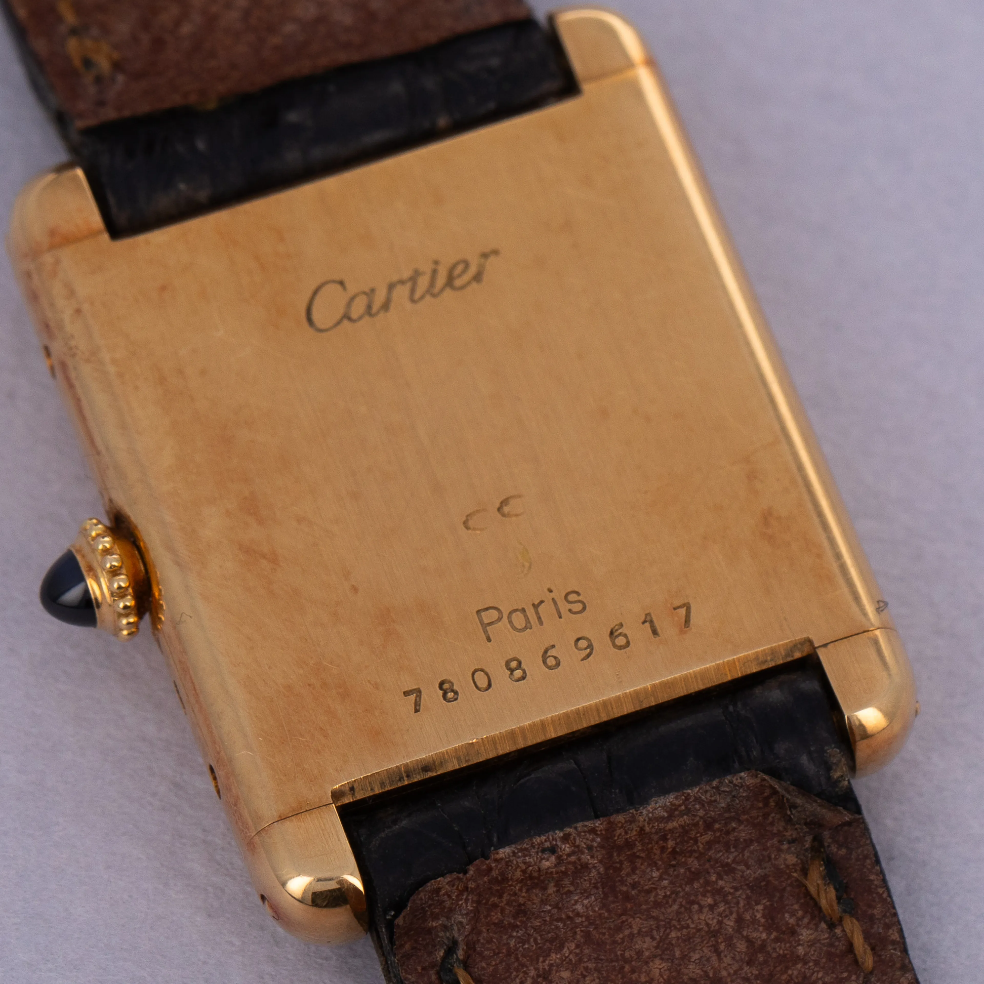 Cartier Tank 78086 30mm 18k yellow gold Silver 3