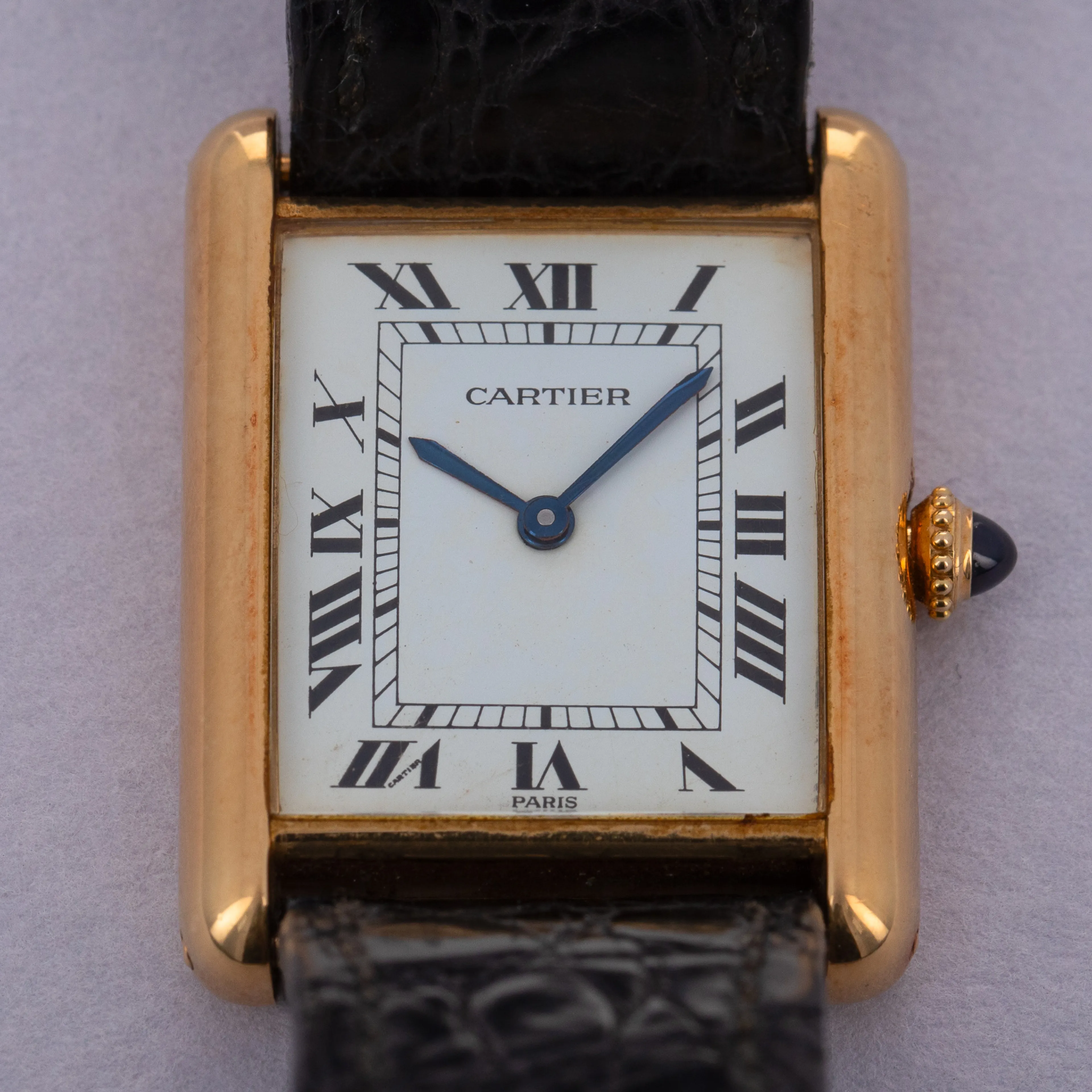 Cartier Tank 78086 30mm 18k yellow gold Silver 11