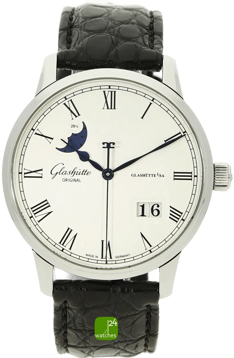 Glashütte Senator 100-04-32-12-04 40mm Stainless steel pure white