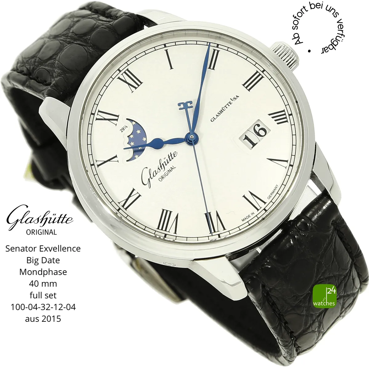 Glashütte Senator 100-04-32-12-04 40mm Stainless steel pure white 3