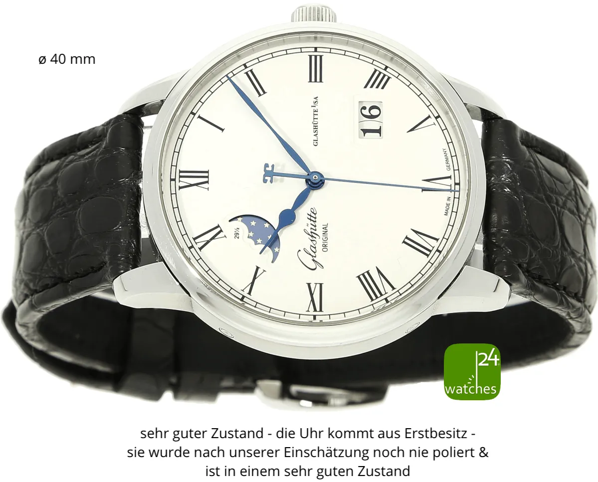 Glashütte Senator 100-04-32-12-04 40mm Stainless steel pure white 4