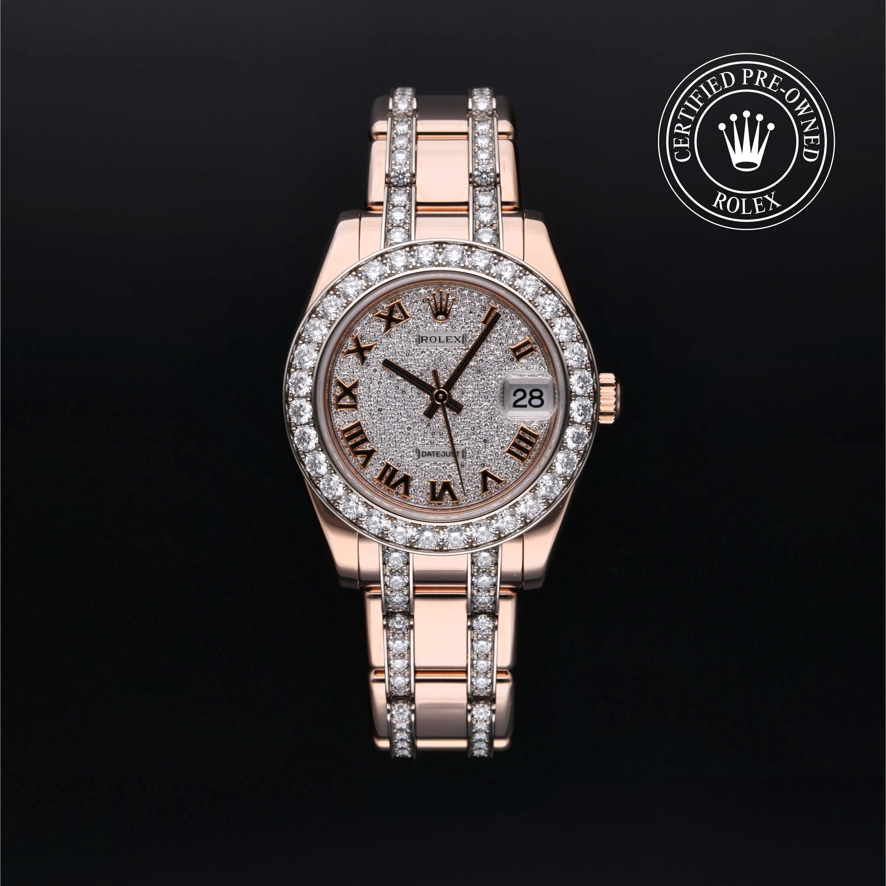 Rolex Pearlmaster 81285 34mm Rose gold Gray