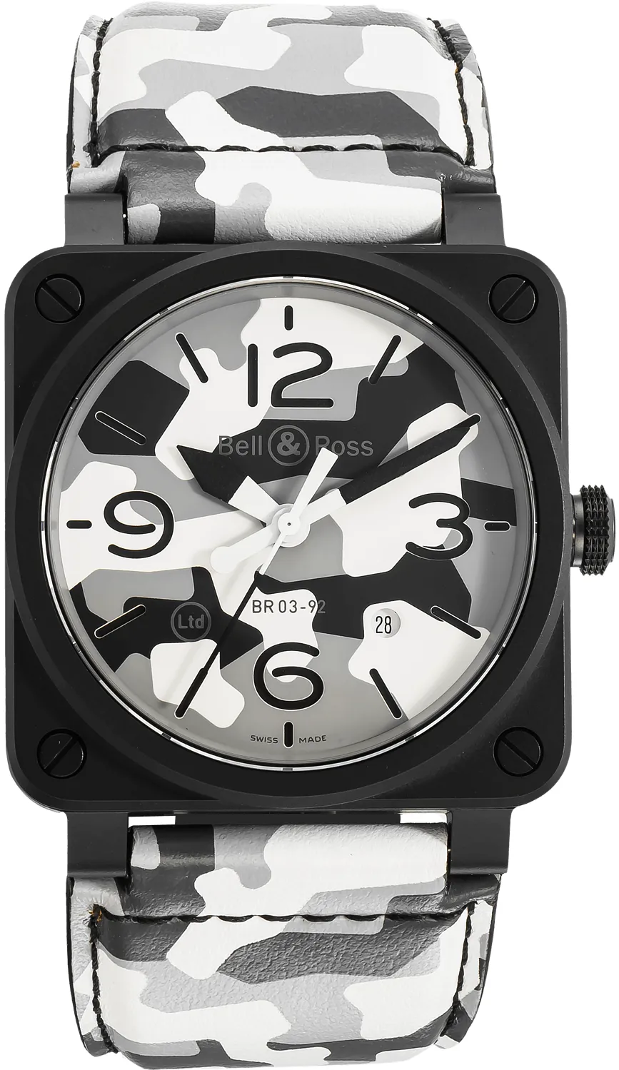 Bell & Ross BR03-92 BR0392-CG-CE/SCA 42mm Black ceramic Gray and Artistic dial