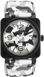 Bell & Ross BR039 BR0392-CG-CE/SCA Black ceramic Gray