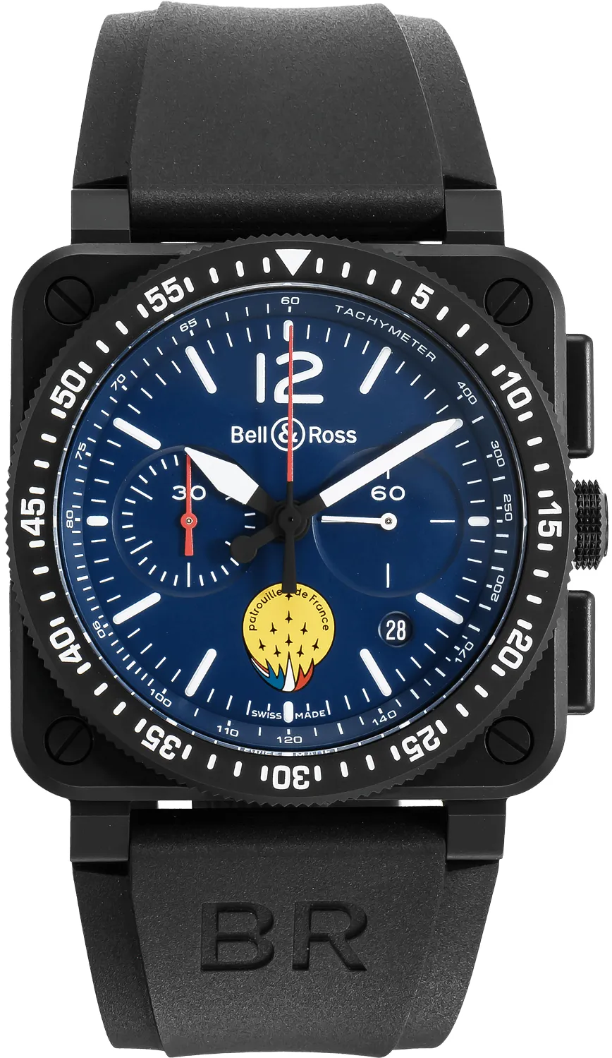 Bell & Ross Instruments BR0394-PAF1-CE/SRB 42mm Black ceramic Blue