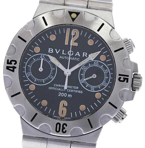 Bulgari Diagono SCB38S 38mm Stainless steel Black