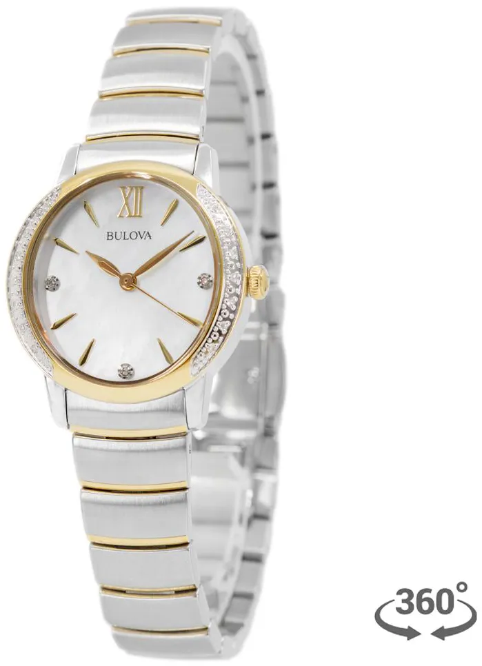 Bulova Diamond 98R231 28mm Yellow gold and Stainless steel Mother-of-pearl