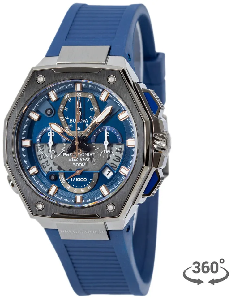 Bulova Precisionist 98B357 45mm Stainless steel Blue