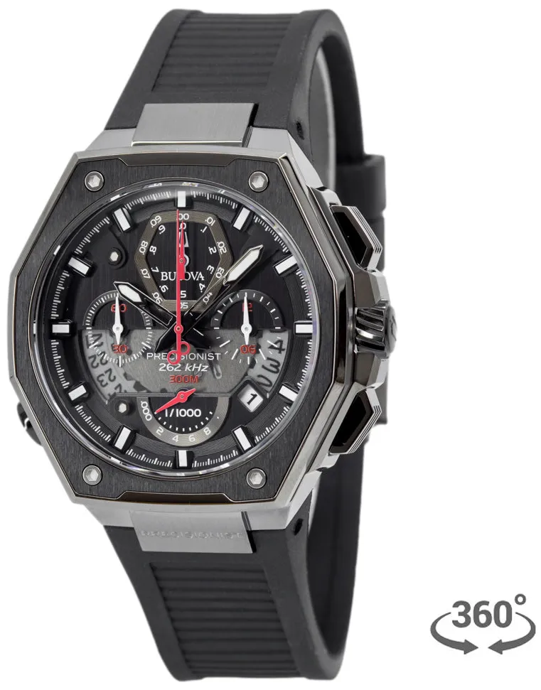 Bulova Precisionist 98B358 45mm Stainless steel Black