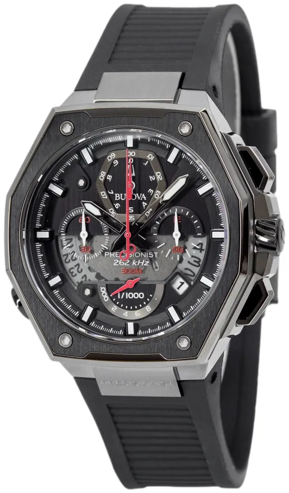 Bulova Precisionist 98B358 45mm Stainless steel Black 2