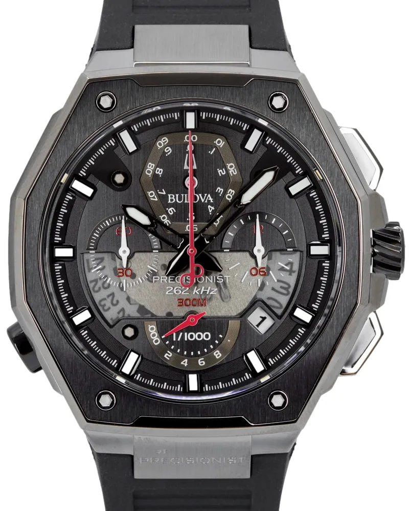 Bulova Precisionist 98B358 45mm Stainless steel Black 9