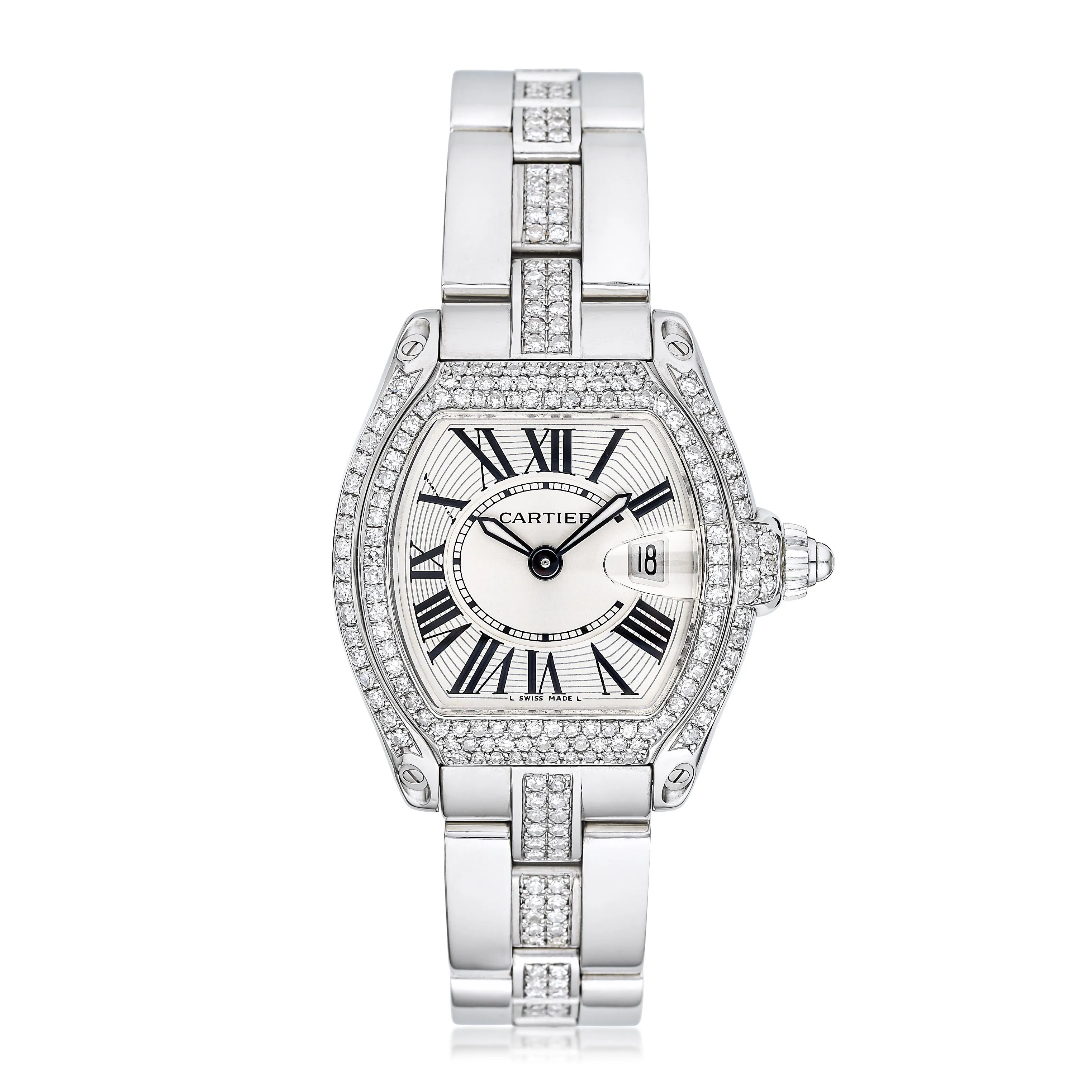 Cartier Roadster 2675 32mm Stainless steel and Diamond Silver